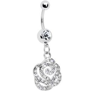 Crystalline Rose Belly Ring